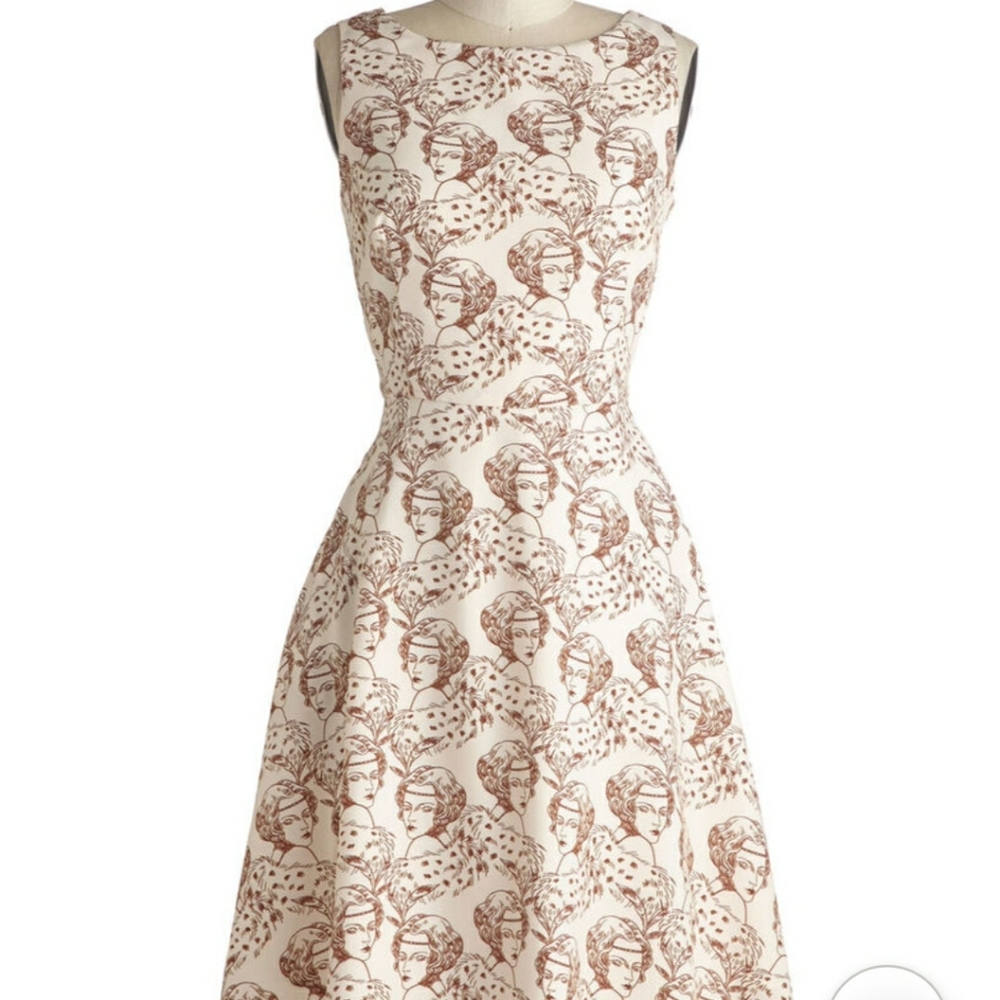 Myrtlewood Flapper Print Dress Modcloth